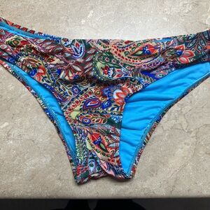 Moschino Blue and Multicolor Bikini Bottom